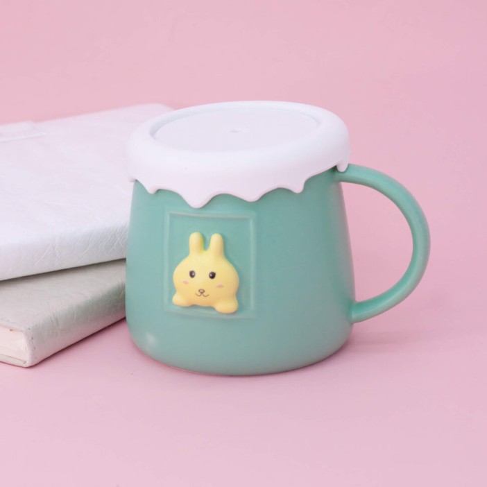 Кружка "Glaze Rabbit looks", green (400ml) 