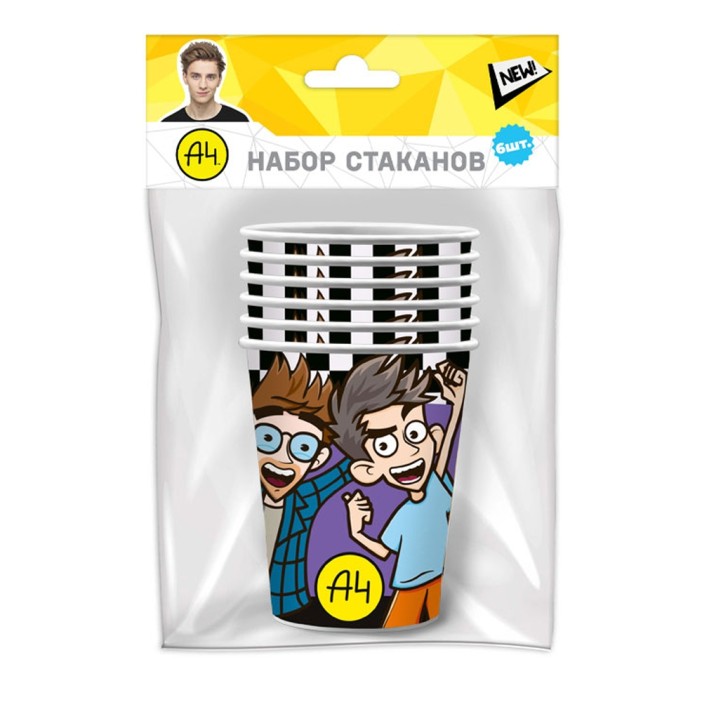 Набор бумажных стаканов 6 шт. &quot;Влад А4&quot;, 250 мл 