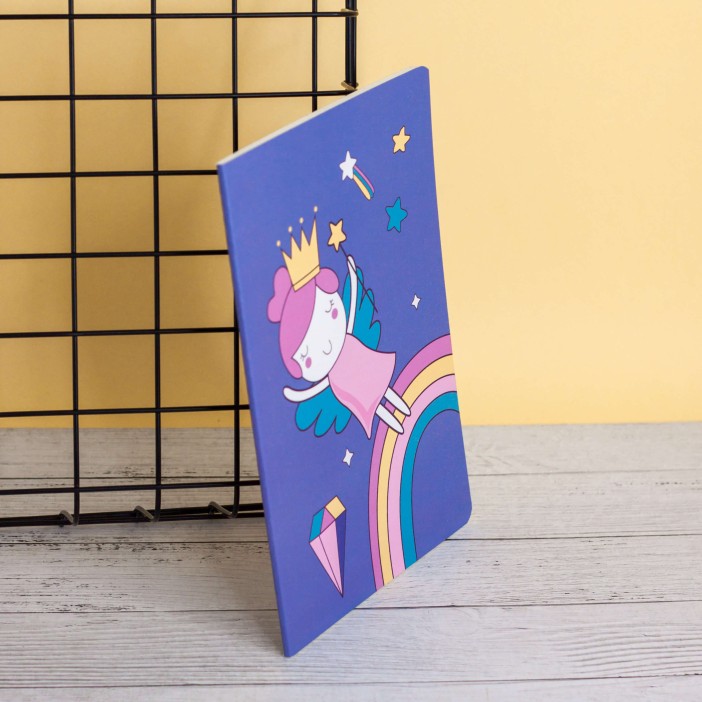 Тетрадь (A5) "Sleeping rainbow princess", blue (13.5*20.5) 