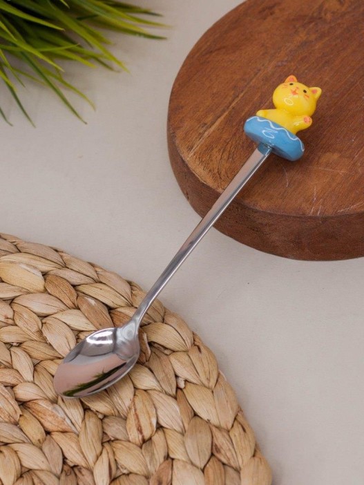 Ложка десертная &quot;Funny cat&quot;, yellow 