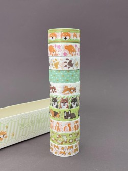 Набор декоративного скотча 10 шт. "Dog life", mix  (1.5см*2м)