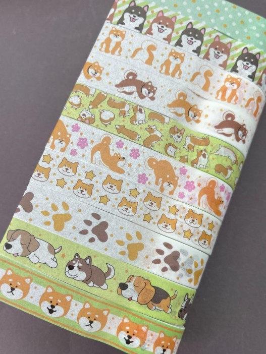 Набор декоративного скотча 10 шт. &quot;Dog life&quot;, mix  (1.5см*2м) 