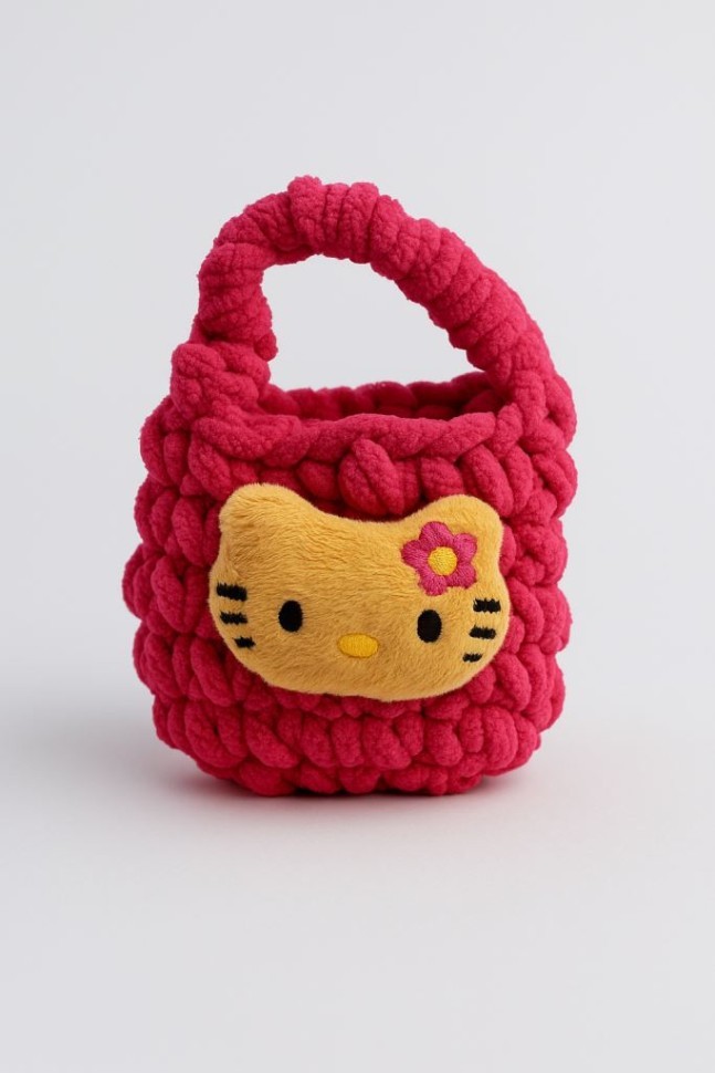 Сумочка для наушников "Kitty", pink (11.5*9.5 см)