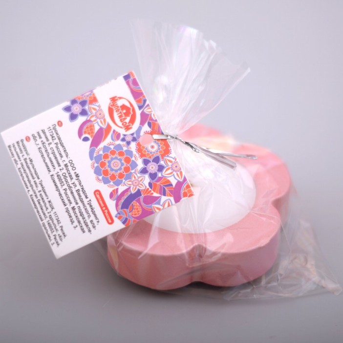 Свеча декоративная с подсвечником &quot;Цветок&quot; (8,5х8,5х2 см) 