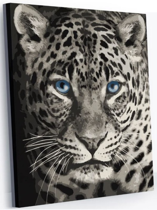 Картина по номерам 40*50 &quot;Голубоглазый леопард&quot; (12 цветов) 