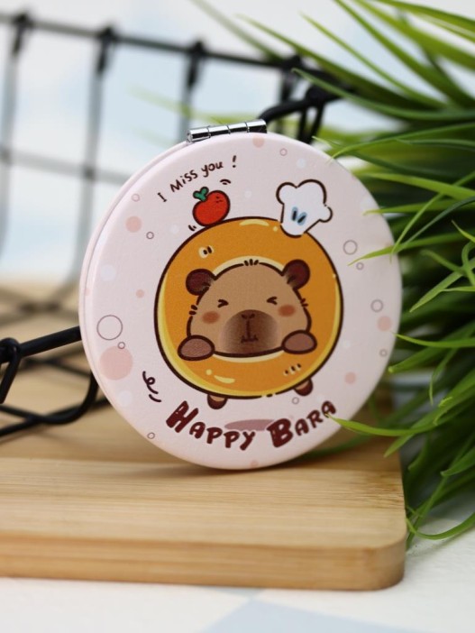 Зеркало раскладное "HappyBara", пончик (7*7 см) 