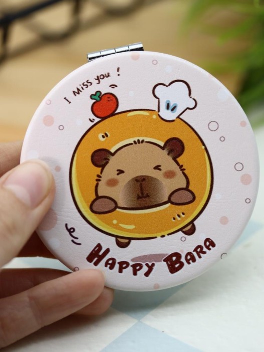 Зеркало раскладное "HappyBara", пончик (7*7 см) 