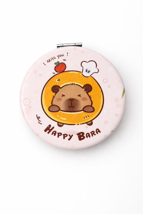 Зеркало раскладное "HappyBara", пончик (7*7 см) 