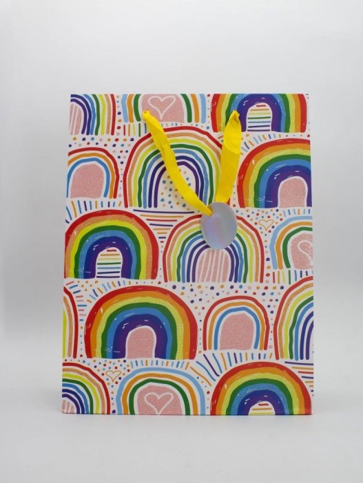 Пакет подарочный «Funny rainbow», yellow (32*42*11.5) 