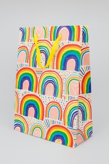 Пакет подарочный «Funny rainbow», yellow (32*42*11.5)