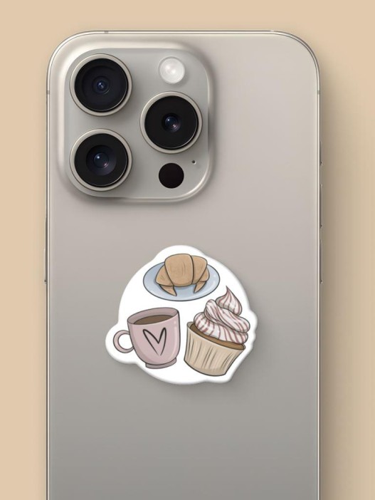 Набор 3D стикеров для телефона 3 шт. &quot;Время для кофе&quot; 