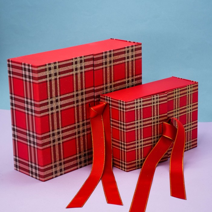 Набор подарочных коробок 2 в 1 «Red bow», 25.5*20.5*8.5-18.5*13*7 