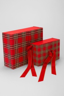 Набор подарочных коробок 2 в 1 «Red bow», 25.5*20.5*8.5-18.5*13*7