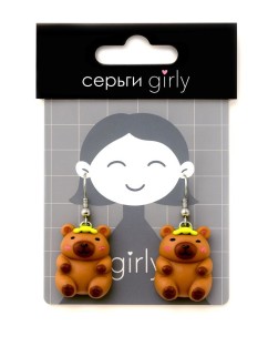 Серьги акриловые GIRLY &quot;Capybara with turtle&quot;