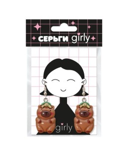 Серьги акриловые GIRLY "Капибара с черепахой"