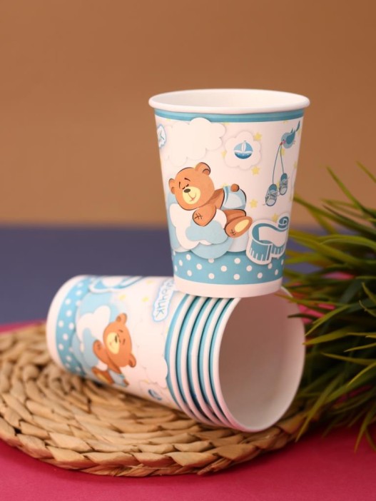 Набор бумажных стаканов 6 шт. С новорожденным &quot;У нас мальчик&quot; (250 мл) 