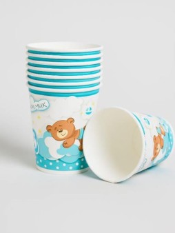 Набор бумажных стаканов 6 шт. С новорожденным "У нас мальчик" (250 мл)