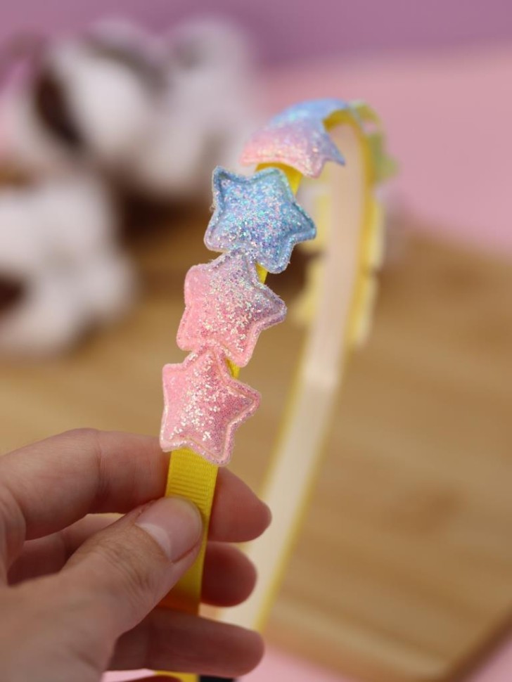 Ободок для волос GIRLY "Радужные звезды", разноцветный