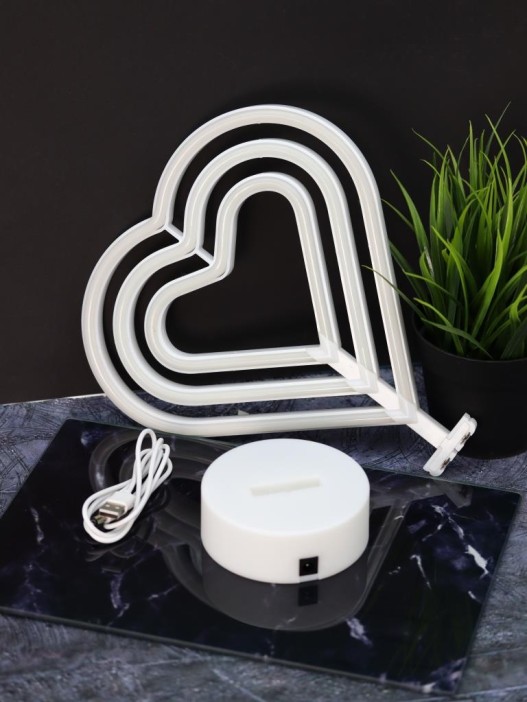 Неоновый LED ночник настольный &quot;Native hearts&quot;, свечение mix (28*23 см) 