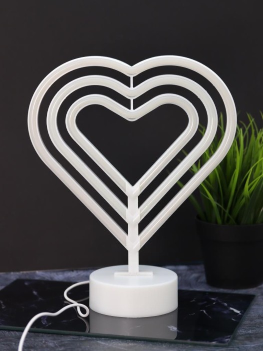 Неоновый LED ночник настольный &quot;Native hearts&quot;, свечение mix (28*23 см) 