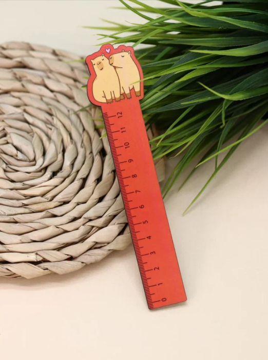 Линейка ECO из дерева «Capybara love» 