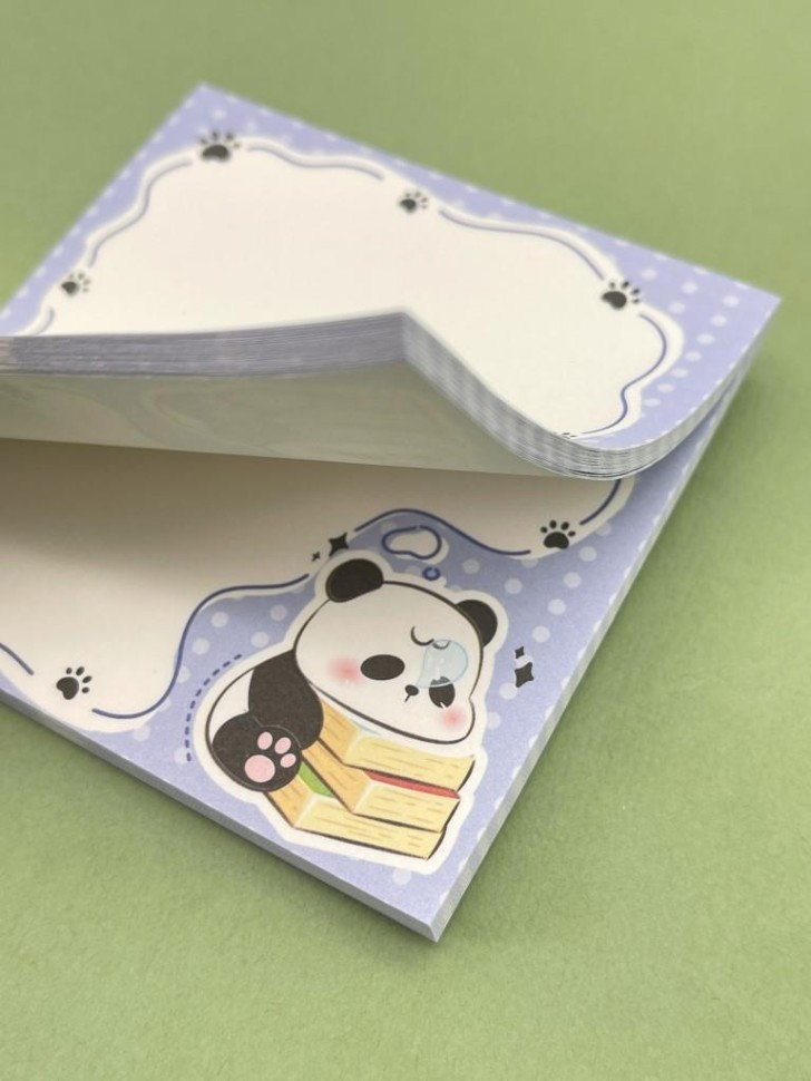 Блок стикер для записей "Panda", blue