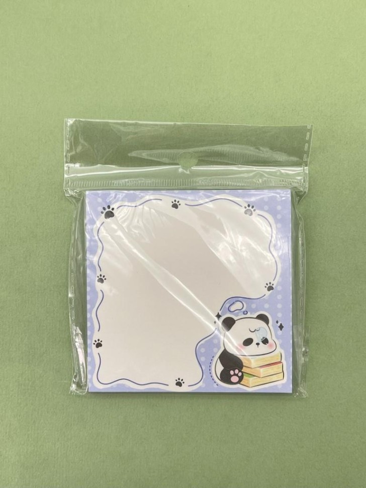 Блок стикер для записей "Panda", blue