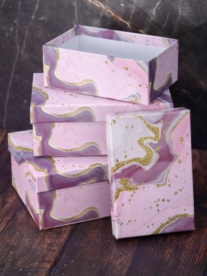 Набор подарочных коробок 3 в 1 «Amethyst», pink, 18*12*7-21*14*8.5-23*16*9.5