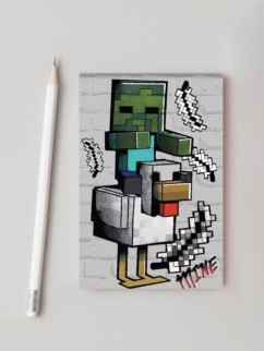 Блокнот А7 &quot;My Game&quot;, клетка, 40 л, на скрепке, обл. 200 гр/м2 (65*98 мм)