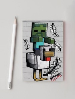 Блокнот А7 "My Game", клетка, 40 л, на скрепке, обл. 200 гр/м2 (65*98 мм)