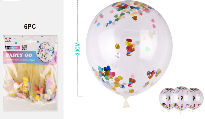 Набор воздушных шаров 6 шт. &quot;Magic sphere&quot;, heart (30 см) 