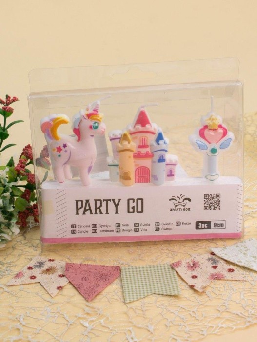 Набор свечей 3 шт. &quot;Unicorn realm&quot;, (8 см) 