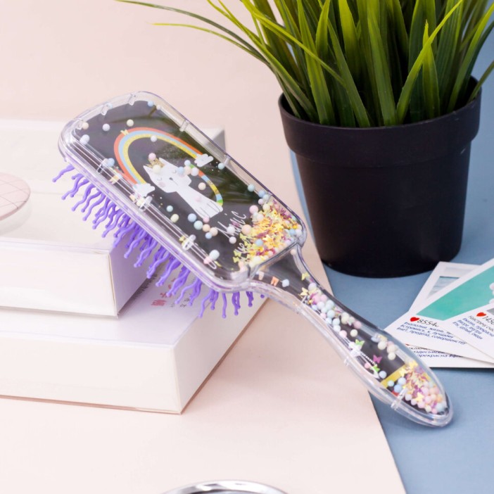 Расческа &quot;Rainbow&#039;&#039; and cat, black 