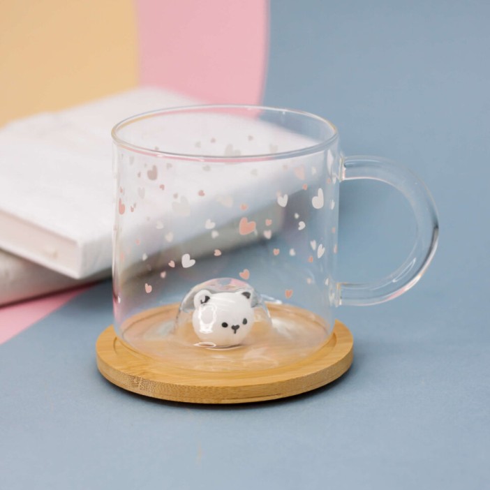 Кружка "Glass bear", heart (450ml) 