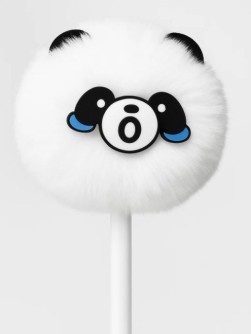 Ручка шариковая с помпоном "Панда Ооо", белая
