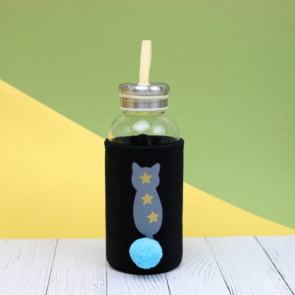 2201A Бутылка "Cat's bottom" black