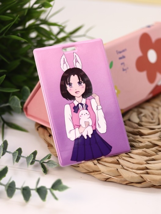 Держатель для карт Аниме "Love bunny girl" (6,5 х 10,4 см) 