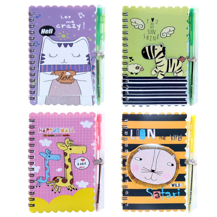 Блокнот с ручкой &quot;Зверята&quot; mix, 10*14 см 