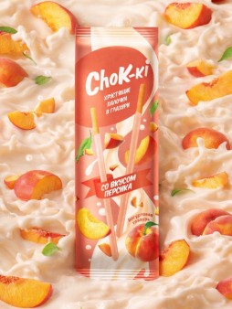 Соломка в йогуртовой глазури «Chok-ki» со вкусом персика, 40гр
