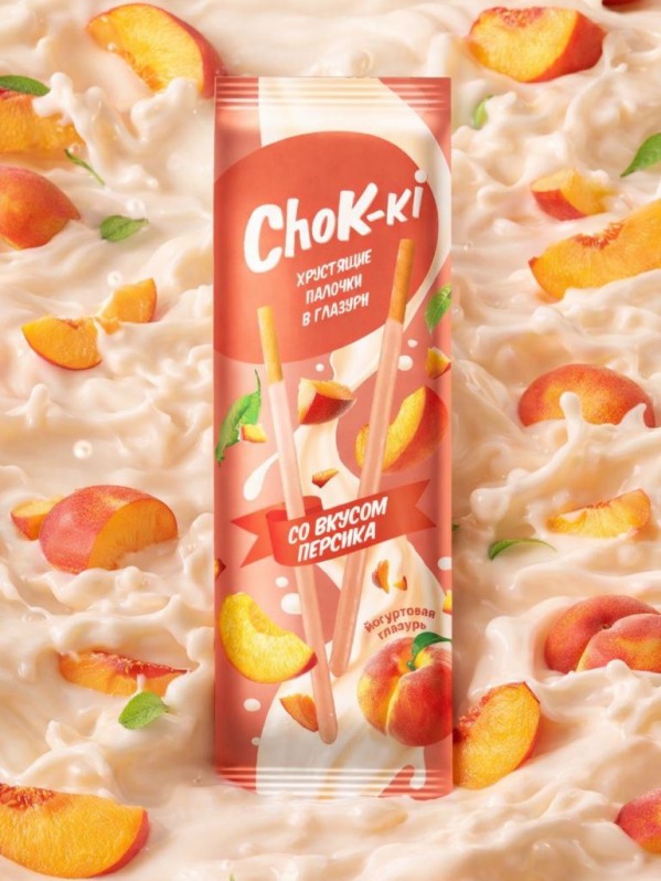 Соломка в йогуртовой глазури «Chok-ki» со вкусом персика, 40гр 