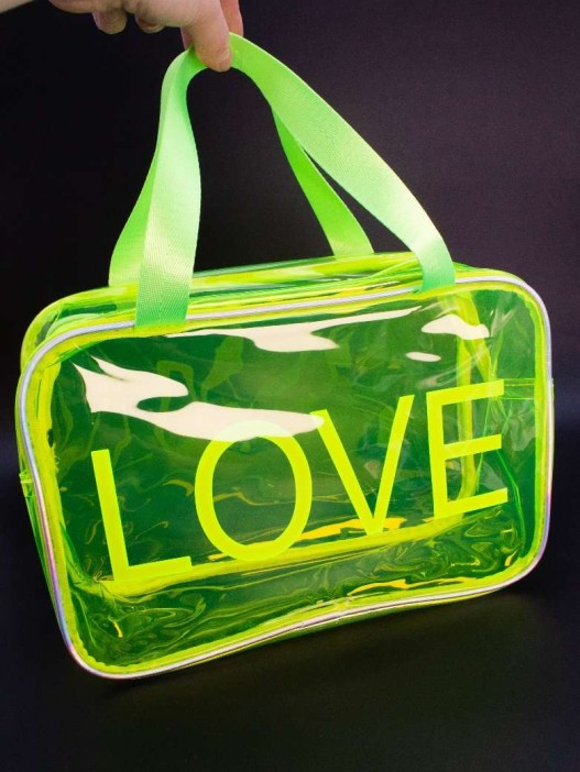 Дорожная косметичка &quot;LOVE&quot; yellow, 30*20*11 см 