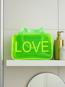 Дорожная косметичка "LOVE" yellow, 30*20*11 см