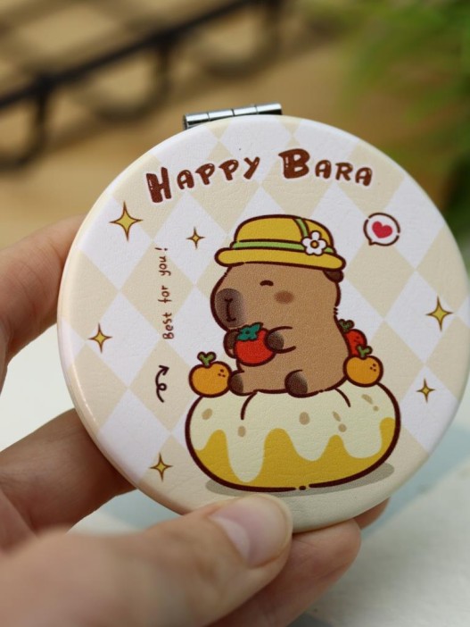 Зеркало раскладное "HappyBara", тыква (7*7 см) 