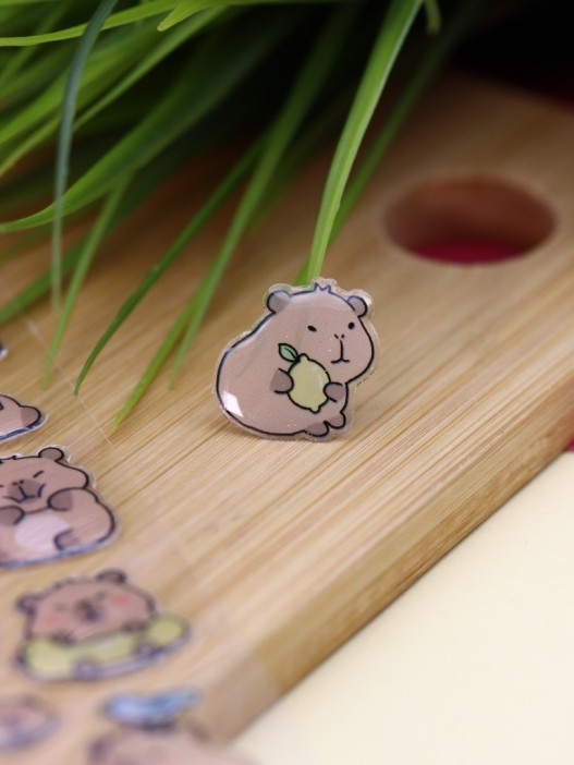 Наклейки объемные &quot;Wind-up capybara&quot; (20,5*9 см) 