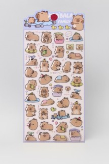 Наклейки объемные "Wind-up capybara" (20,5*9 см)