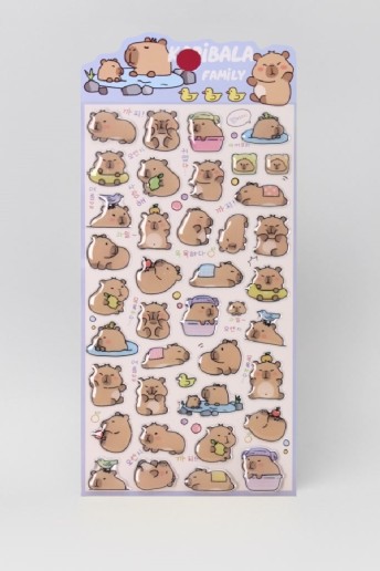 Наклейки объемные "Wind-up capybara" (20,5*9 см)
