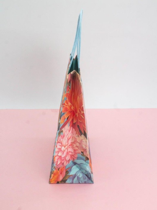 Пакет подарочный «Flower hugs», blue-orange (21*25.5*10) 