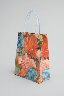 Пакет подарочный «Flower hugs», blue-orange (21*25.5*10)