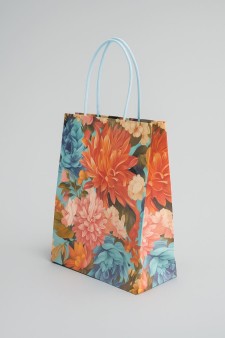 Пакет подарочный «Flower hugs», blue-orange (21*25.5*10)