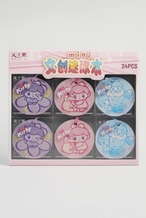 Блокнот на кольце "Kirby flower", mix (7х7 см), шоу-бокс 24 шт. 